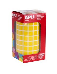 ROLLO GOMETS CUADRADOS AMARILLO AUTOADHESIVOS 10MM