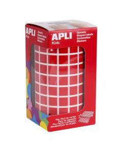 ROLLO GOMETS CUADRADOS ROJO AUTOADHESIVOS 10MM