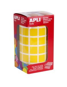 ROLLO GOMETS CUADRADOS AMARILLO AUTOADHESIVOS 15MM