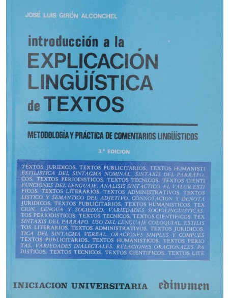 Introduccion a la explicacion linguistica de textos