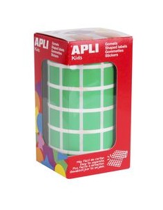 ROLLO GOMETS CUADRADOS VERDE AUTOADHESIVOS 15MM