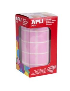 ROLLO GOMETS CUADRADOS ROSA AUTOADHESIVOS 20MM