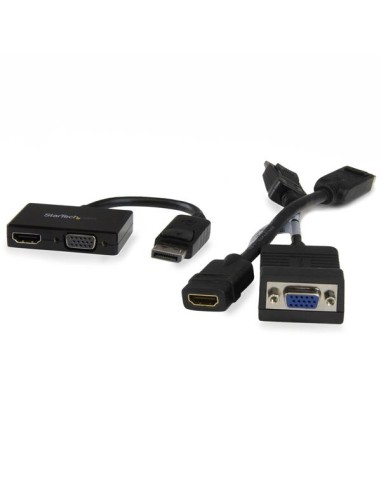 Adaptador DP de Audio/Vídeo para Viajes - Conversor DisplayPort a HDMI o VGA - 1920x1200 1080p