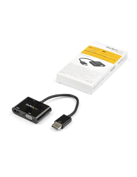 Adaptador DisplayPort a HDMI VGA - Dongle Convertidor DisplayPort 1.2 HBR2 a HDMI 2.0 (4K 60Hz) o VGA 1080p - Adaptador DP a Mo