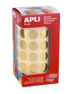 ROLLO GOMETS REDONDO ORO AUTOADHESIVOS 15MM