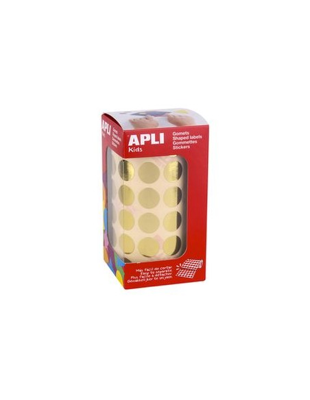 ROLLO GOMETS REDONDO ORO AUTOADHESIVOS 15MM