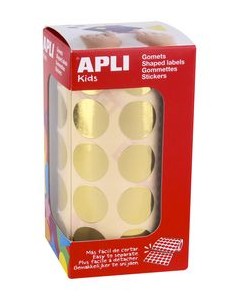 ROLLO GOMETS REDONDO ORO AUTOADHESIVOS 20MM