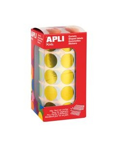 ROLLO GOMETS REDONDO AMARILLO METALIZADO AUTOADHESIVOS 20MM