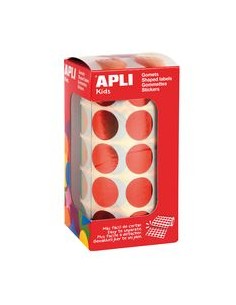 ROLLO GOMETS REDONDO ROJO METALIZADO AUTOADHESIVOS 20MM