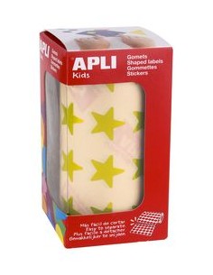 bollo gomets estrella amarillo metalizado autoadhesivo 195mm