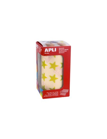 bollo gomets estrella amarillo metalizado autoadhesivo 195mm