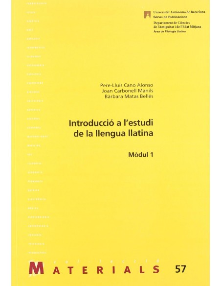 INTRODUCCI A LESTUDI DE LA LELNGUA LLATINA