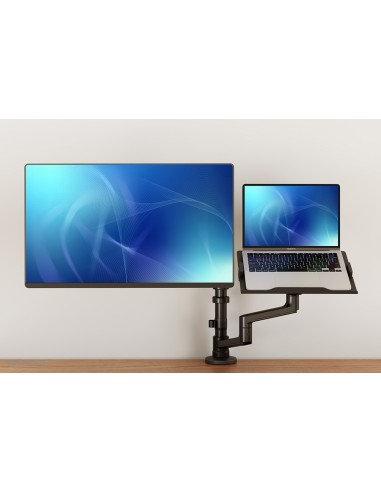 soporte de escritorio para monitor y portátil
