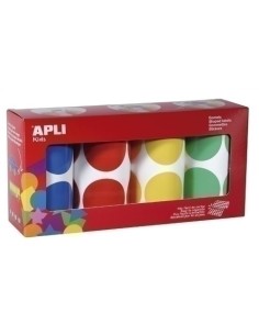 PACK 4 ROLLOS GOMETS APLI 45MM DIAM. CIRCULOS STDO