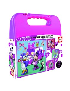 MALETA PUZZLES PROGRESIVOS MINNIE HAPPY HELPERS 12-16-20-25 DE 3-5 AÑOS EDUCA BORRAS 17638