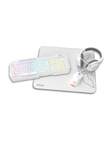 Kenta 4 in 1 RGB Gaming Kit, Blanco