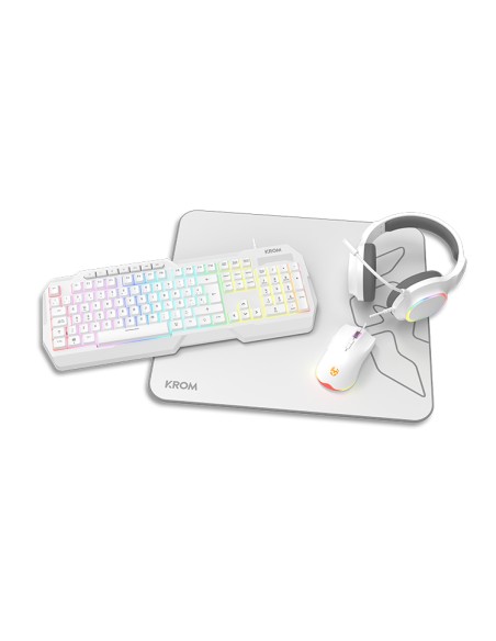 Kenta 4 in 1 RGB Gaming Kit, Blanco