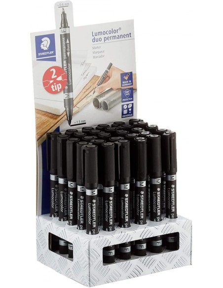Exp 30 rotulador lumocolor duo 34 color negro staedtler