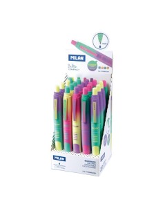 MILAN BOLÍGRAFO COMPACT SUNSET TINTA AZUL COLORES SURTIDOS CAJA EXPOSITORA -20U-