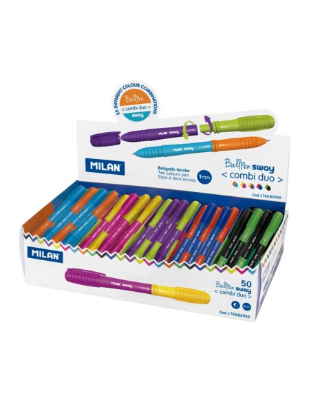 50 Sway Combi Duo Negro, Azul, Verde, Azul claro, Verde claro, Lila, Naranja, Rosa, Rojo, Amarillo Bolígrafo 50 pieza(s)