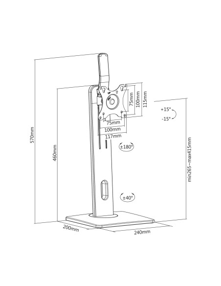 Soporte De Mesa Pro Contrapeso Giratorio E Inclinable Para Monitor/TV 7kg De 17-32, Negro