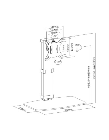 Soporte De Mesa Eco Giratorio E Inclinable Para Monitor/tv 8kg De 17-32, Negro
