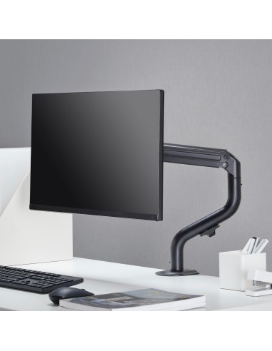 Soporte de Mesa ECO Contrapeso Giratorio e Inclinable para Monitor/TV 8Kg (3 Pivotes, 1 Brazo) de 17-32, Negro