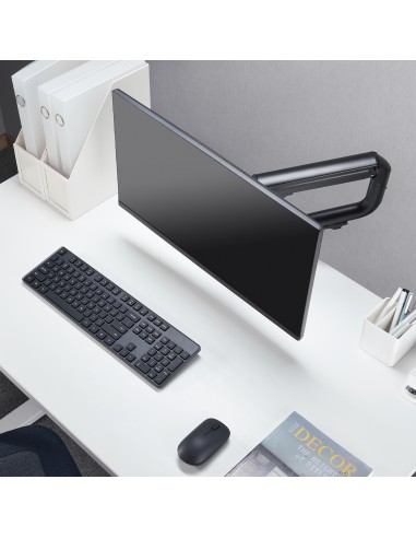 Soporte de Mesa ECO Contrapeso Giratorio e Inclinable para Monitor/TV 8Kg (3 Pivotes, 1 Brazo) de 17-32, Negro
