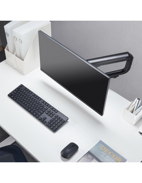 Soporte de Mesa ECO Contrapeso Giratorio e Inclinable para Monitor/TV 8Kg (3 Pivotes, 1 Brazo) de 17-32, Negro