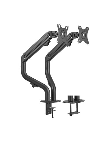 Soporte de Mesa ECO Contrapeso Giratorio e Inclinable para Monitor/TV 8Kg (3 Pivotes, 2 Brazos) de 17-32, Negro
