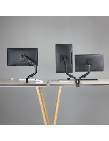 Soporte de Mesa ECO Contrapeso Giratorio e Inclinable para Monitor/TV 8Kg (3 Pivotes, 2 Brazos) de 17-32, Negro