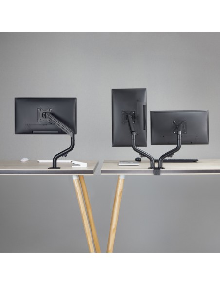 Soporte de Mesa ECO Contrapeso Giratorio e Inclinable para Monitor/TV 8Kg (3 Pivotes, 2 Brazos) de 17-32, Negro