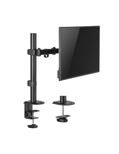 Soporte de Mesa ECO Giratorio e Inclinable para Monitor/TV 9Kg (3 Pivotes, 1 Brazo) de 17-32, Negro