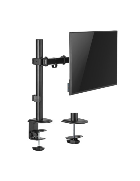 Soporte de Mesa ECO Giratorio e Inclinable para Monitor/TV 9Kg (3 Pivotes, 1 Brazo) de 17-32, Negro