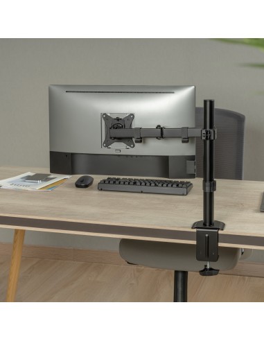 Soporte de Mesa ECO Giratorio e Inclinable para Monitor/TV 9Kg (3 Pivotes, 1 Brazo) de 17-32, Negro