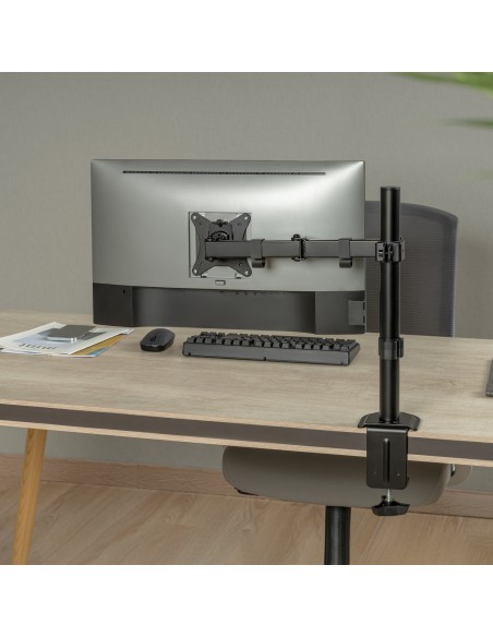 Soporte de Mesa ECO Giratorio e Inclinable para Monitor/TV 9Kg (3 Pivotes, 1 Brazo) de 17-32, Negro