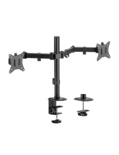 Soporte de Mesa ECO Giratorio e Inclinable para Monitor/TV 9Kg (3 Pivotes, 2 Brazos) de 17-32, Negro