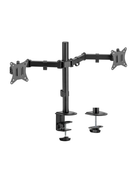 Soporte de Mesa ECO Giratorio e Inclinable para Monitor/TV 9Kg (3 Pivotes, 2 Brazos) de 17-32, Negro