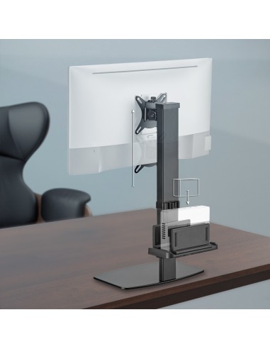 Soporte de Mesa ECO Giratorio e Inclinable para Monitor/TV y Mini PC 8Kg de 17-32, Negro