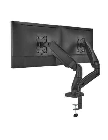 Soporte De Mesa Pro Contrapeso Giratorio E Inclinable Para Monitor/TV 9kg (3 Pivotes, 2 Brazos) De 17-32, Negro