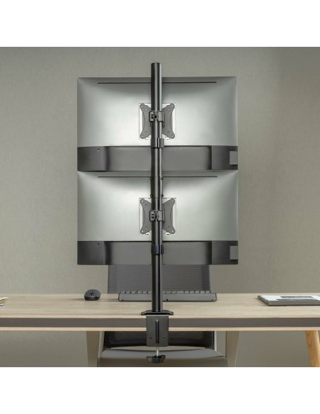 Soporte de mesa eco giratorio e inclinable para 2 Monitor/TV 9kg de 17-32, Negro