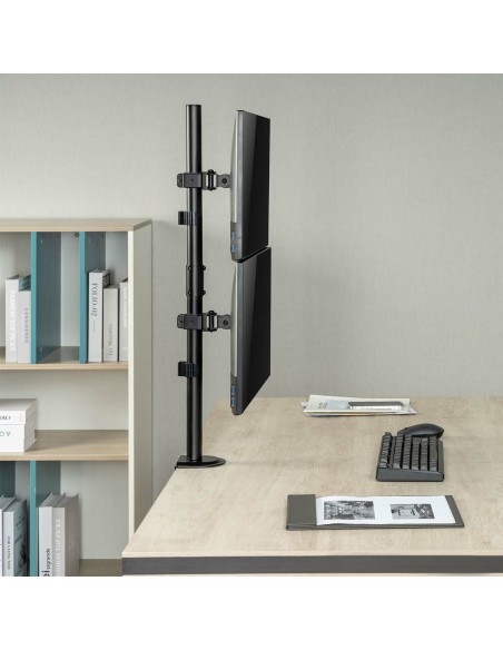 Soporte de mesa eco giratorio e inclinable para 2 Monitor/TV 9kg de 17-32, Negro