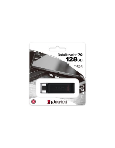 DataTraveler 70 unidad flash USB 128 GB USB Tipo C 3.2 Gen 1 (3.1 Gen 1) Negro