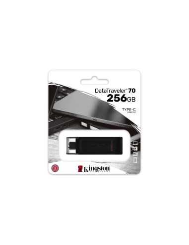 DataTraveler 70 unidad flash USB 256 GB USB Tipo C 3.2 Gen 1 (3.1 Gen 1) Negro