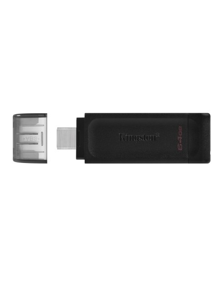 DataTraveler 70 unidad flash USB 64 GB USB Tipo C 3.2 Gen 1 (3.1 Gen 1) Negro