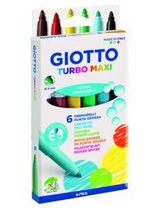 ESTUCHE 6 ROTULADORES GIOTTO TURBO MAXI SUPERLAVABLES