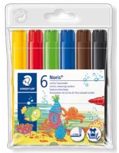 ESTUCHE 6 ROTULADORES GRUESOS NORIS 340 COLORES SURTIDOS