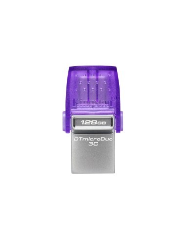 DataTraveler microDuo 3C unidad flash USB 128 GB USB Type-A / USB Type-C 3.2 Gen 1 (3.1 Gen 1) Acero inoxidable, Púrpura