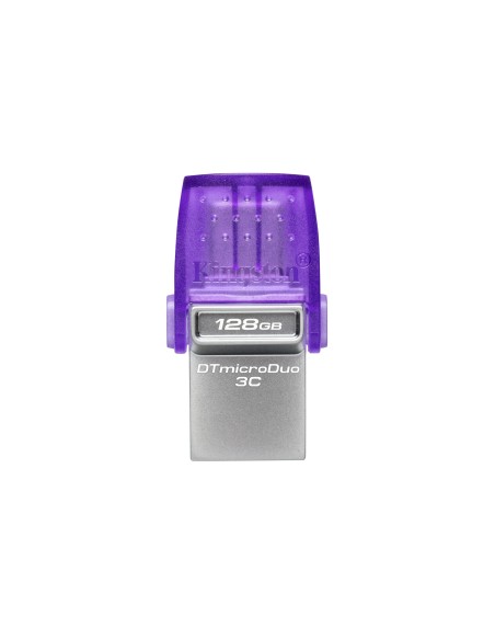 DataTraveler microDuo 3C unidad flash USB 128 GB USB Type-A / USB Type-C 3.2 Gen 1 (3.1 Gen 1) Acero inoxidable, Púrpura