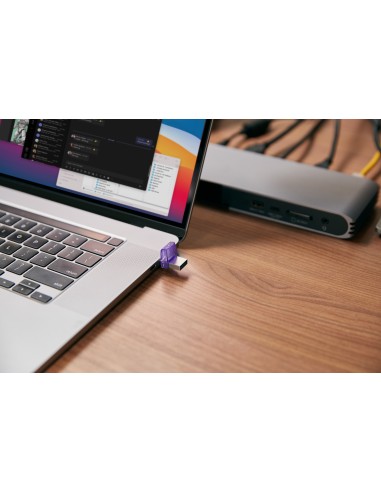 DataTraveler microDuo 3C unidad flash USB 128 GB USB Type-A / USB Type-C 3.2 Gen 1 (3.1 Gen 1) Acero inoxidable, Púrpura